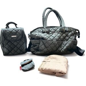 Storksak London Quilted Changing Bag with Attachments